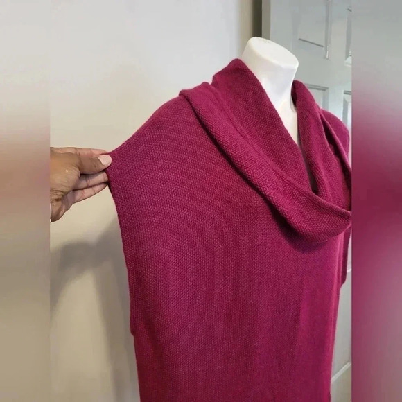 Bryn Walker Cowl Neck Sweater Poncho Sleeveless Cashmere/Lambswool Blend(L) - Picture 5 of 9